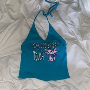 Vintage y2k Papaya Sassy Ironic Graphic Halter tank